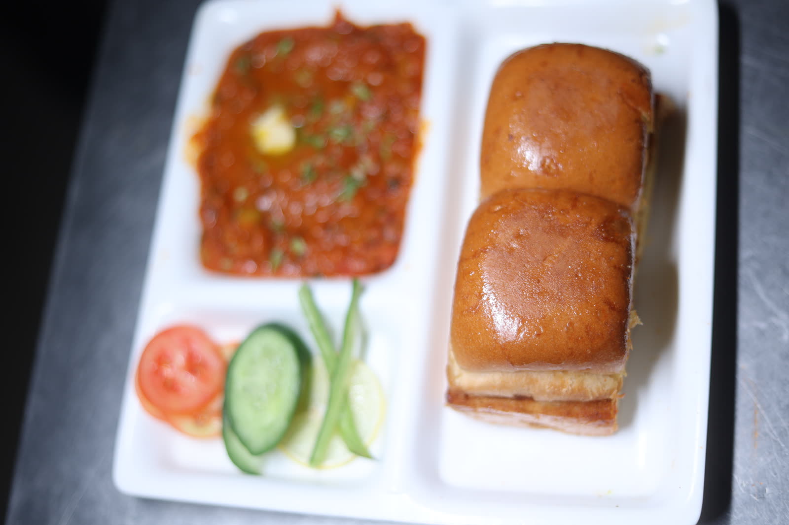 Pav Bhaji with buttered pav buns
